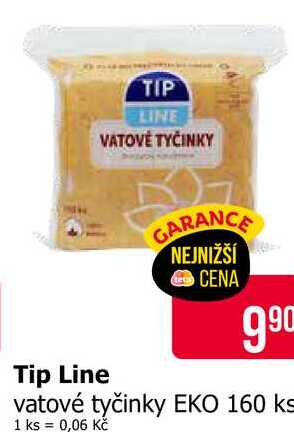 Tip Line vatové tyčinky EKO 160 ks 