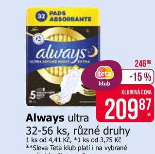 Always ultra 32-56 ks, různé druhy 