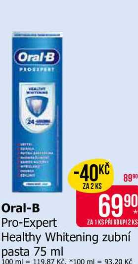 Oral-B Pro-Expert Healthy Whitening zubní pasta 75 ml 