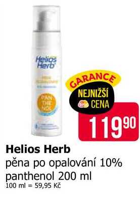 Helios Herb pěna po opalování 10% panthenol 200 ml 