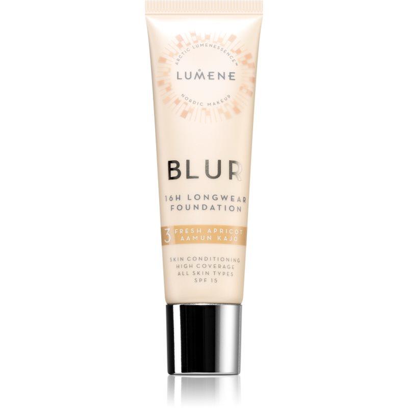 Lumene Blur 16h Longwear dlouhotrvající make-up SPF 15 odstín 3 Fresh Apricot 30 ml