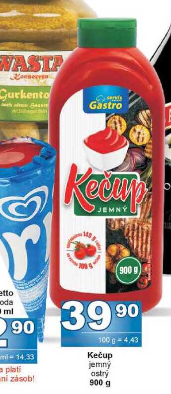 Kečup jemný ostrý 900 g 