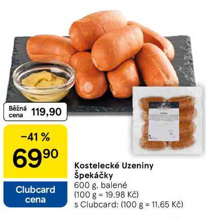 Kostelecké Uzeniny Špekáčky, 600 g, balené 