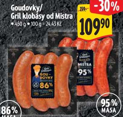 Goudovky/ Gril klobásy od Mistra 450 g  