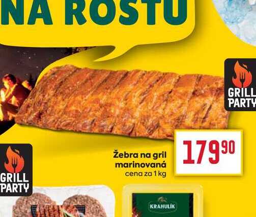 Žebra na gril marinovaná cena za 1 kg