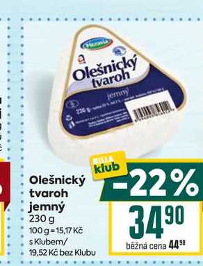 Olešnický tvaroh jemný 230 g