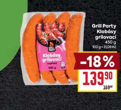 Grill Party Klobásy grilovací 450 g