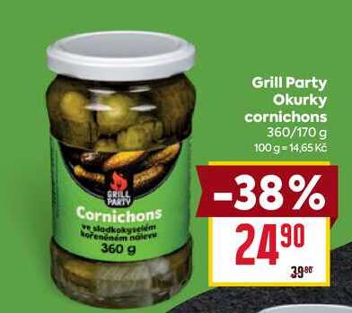 Grill Party Okurky cornichons 360/170 g 