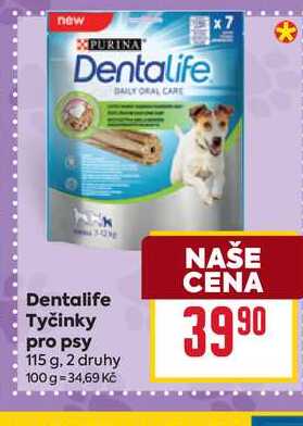 Dentalife Tyčinky pro psy 115 g
