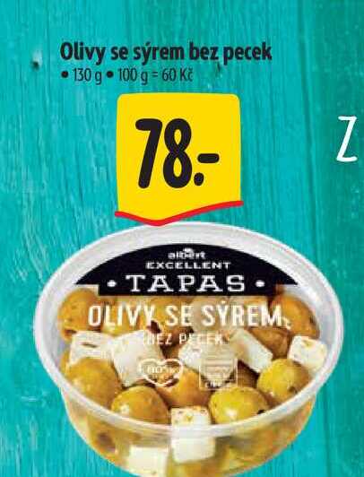 Olivy se sýrem bez pecek 130 g 