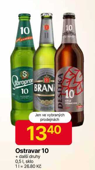 Ostravar 10 0,5l, sklo