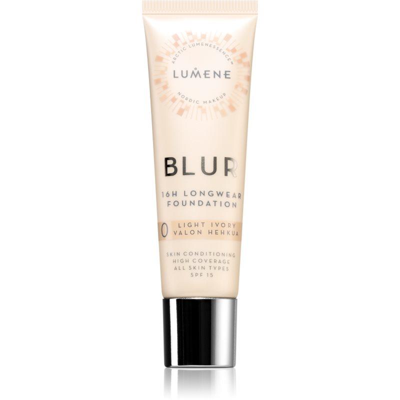 Lumene Blur 16h Longwear dlouhotrvající make-up SPF 15 odstín 0 Light Ivory 30 ml