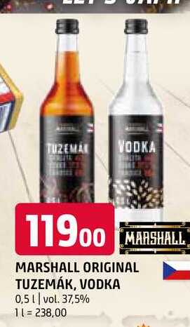 Marshall original Tuzemák, Vodka 37,5% 0.5l