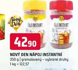 Nový den nápoj instantní 350 g granulovaný vybrané druhy 
