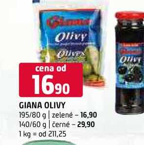 Giana Olivy 195/80 g zelené 140/60 g černé 