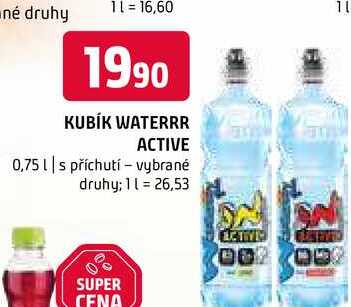 Kubík Waterrr 0,75l, vybrané druhy 