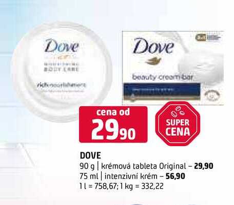 Dove 90 g krémová tableta Original 75 ml intenzivni krém 