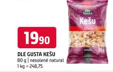 Dle gusta kešu 80 g nesolené natural 
