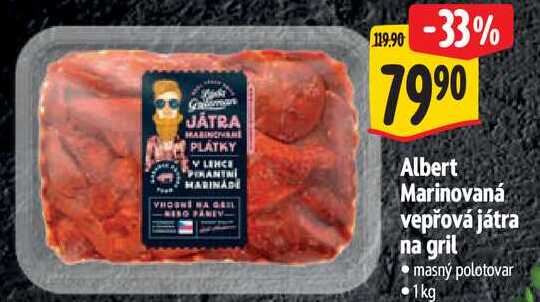 Albert Marinovaná vepřová játra na gril, 1 kg