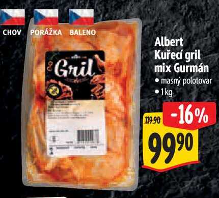 Albert Kuřecí gril mix Gurmán, 1 kg