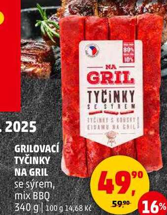 Grilovací tyčinky na gril se sýrem, 340 g