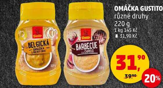 OMÁČKA GUSTITO různé druhy, 220 g 