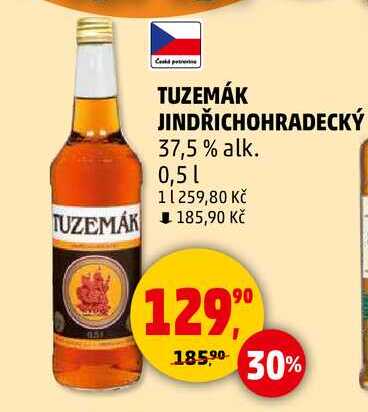TUZEMÁK JINDŘICHOHRADECKÝ 37,5% alk., 0,5 l