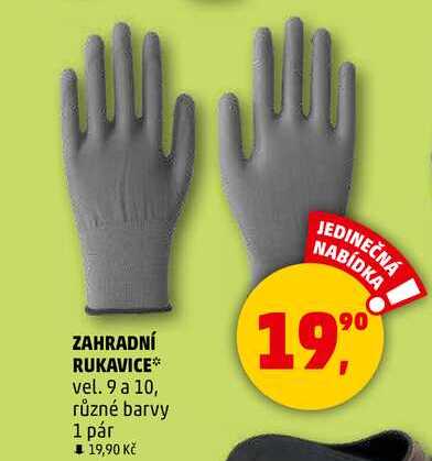 ZAHRADNÍ RUKAVICE vel. 9 a 10, různé barvy, 1 pár  
