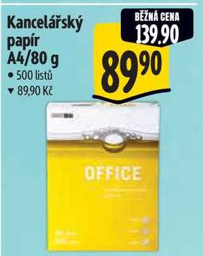 Kancelářský papír A4/80 g, 500 listů 