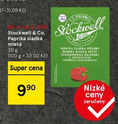 Stockwell & Co. Paprika sladká mletá, 30 g 