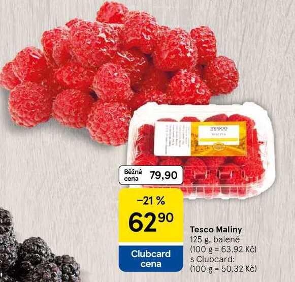Tesco Maliny, 125 g. balené  