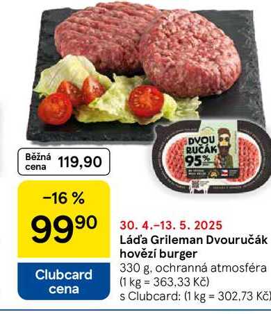 Láďa Grileman Dvouručák hovězí burger, 330 g