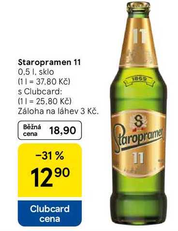 Staropramen 11, 0,5 l, sklo  