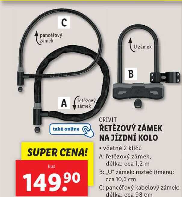 ŘETĚZOVÝ ZÁMEK NA JÍZDNÍ KOLO 