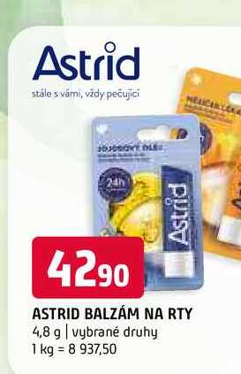 Astrid balzám na rty 4,8 g vybrané druhy 