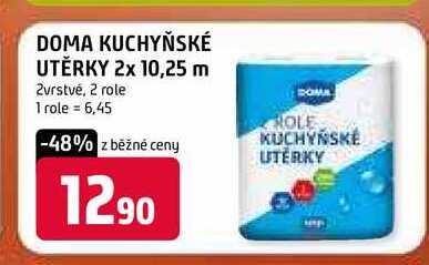 Doma kuchyňské utěrky 2x 10,25 m 2vrstvé, 2 role 