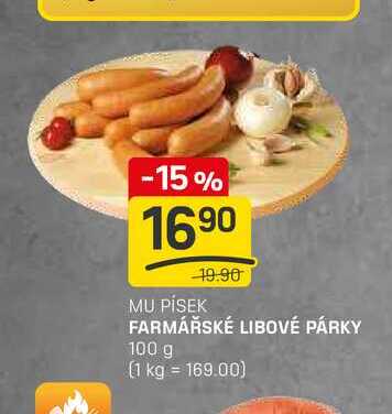 FARMÁŘSKÉ LIBOVÉ PÁRKY 100g