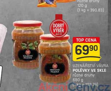 POLÉVKY VE SKLE různé druhy 680 g