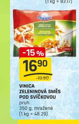VINICA ZELENINOVÁ SMĚS POD SVÍČKOVOU pruh 350 g, mražené