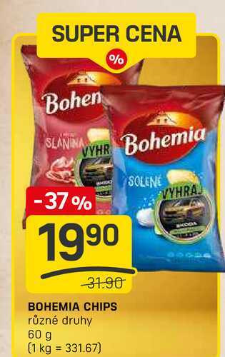BOHEMIA CHIPS různé druhy 60 g 