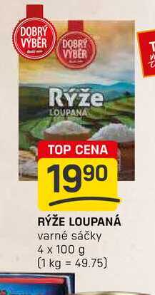 RÝŽE LOUPANÁ varné sáčky 4 x 100g