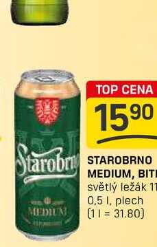 STAROBRNO MEDIUM, BITE světlý ležák 11 0,5 1, plech