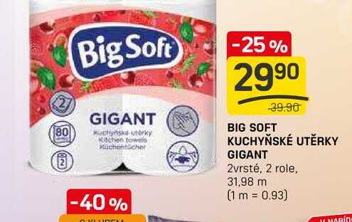 BIG SOFT KUCHYŇSKÉ UTĚRKY GIGANT 2vrsté, 2 role