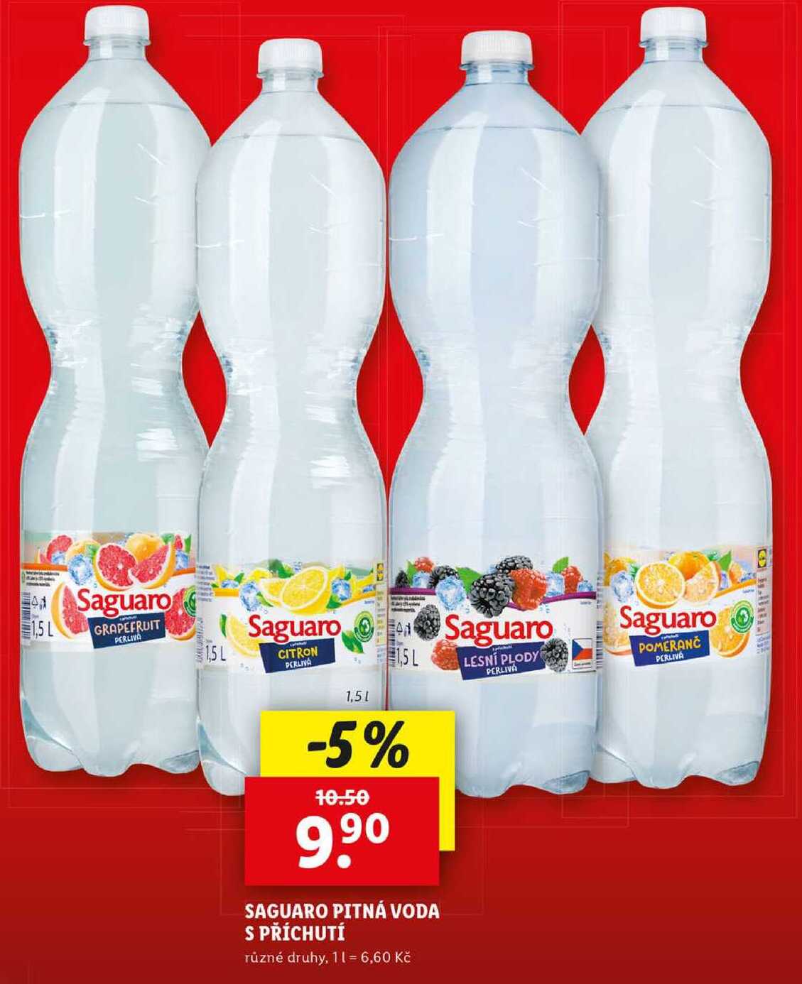 SAGUARO PITNÁ VODA S PŘÍCHUTÍ, 1,5 l