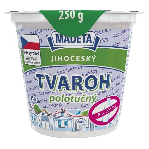 Madeta Jihočeský tvaroh polotučný, 250 g