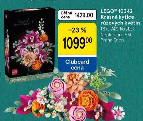 LEGO® 10342 Krásná kytice růžových květin 18+, 749 kostek 