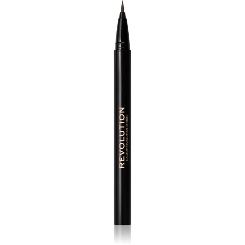 Makeup Revolution Hair Stroke Brow Pen fix na obočí odstín Dark Brown 0.5 ml