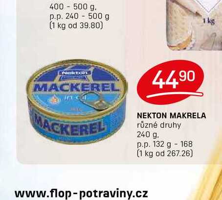 NEKTON MAKRELA různé druhy 240 g. p.p. 132 g - 168 