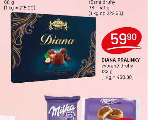 DIANA PRALINKY vybrané druhy 133 g