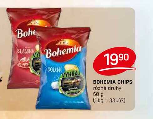 BOHEMIA CHIPS různé druhy 60 g  